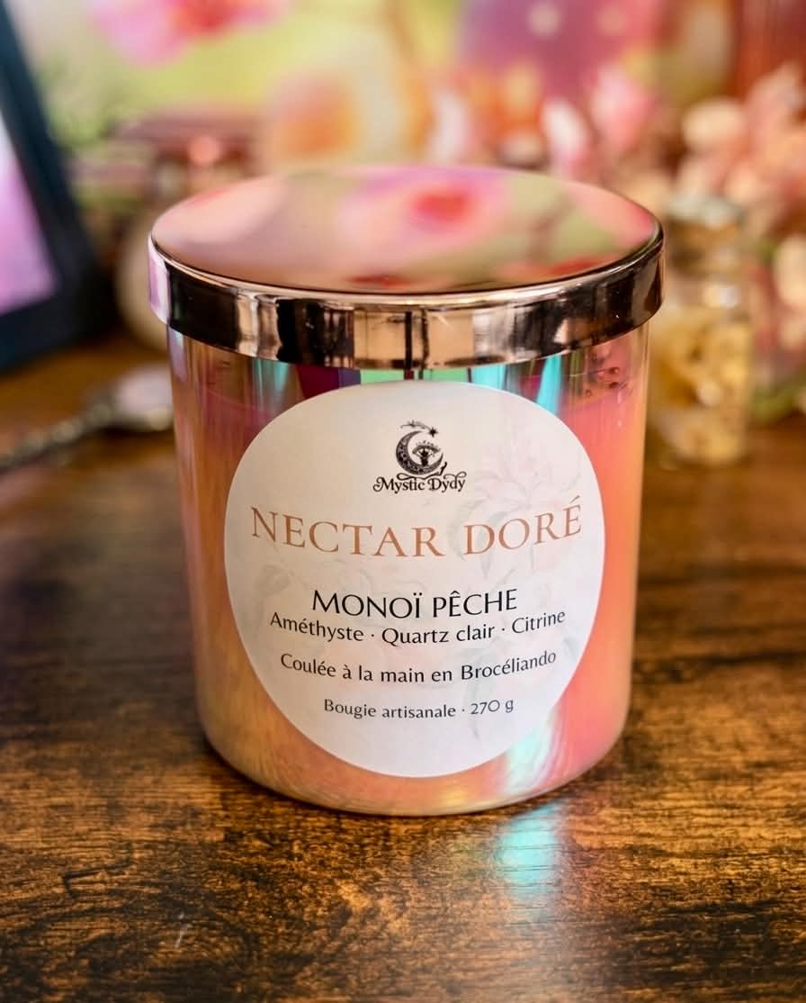 Bougie Nectar Doré · Monoï Pêche - Mystic Dydy