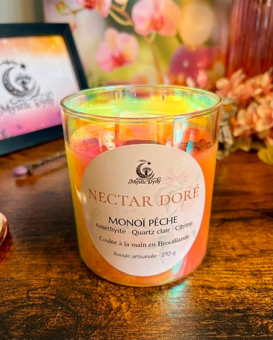 Bougie Nectar Doré · Monoï Pêche - Mystic Dydy