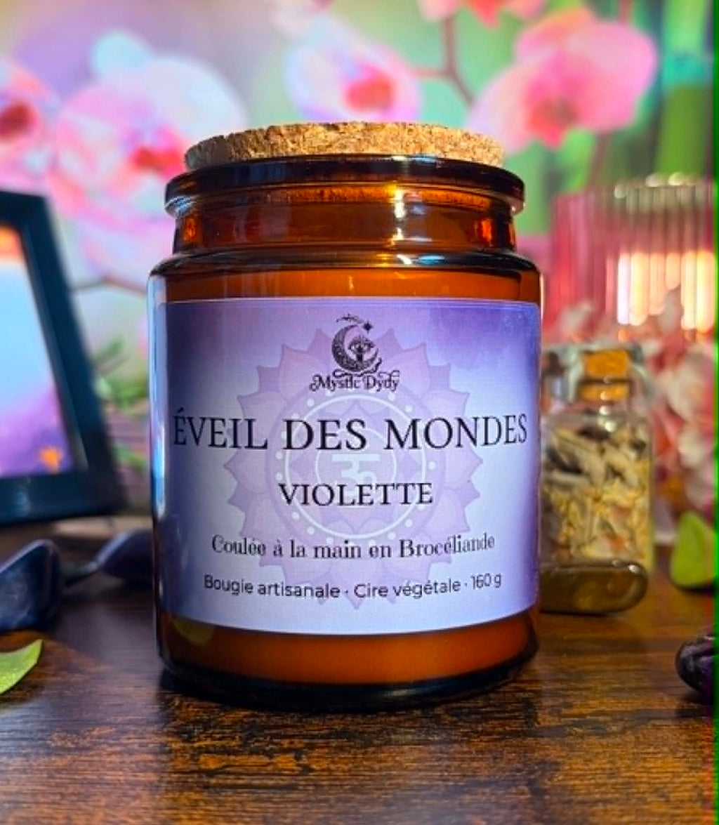 Bougie Eveil des Mondes · Violette