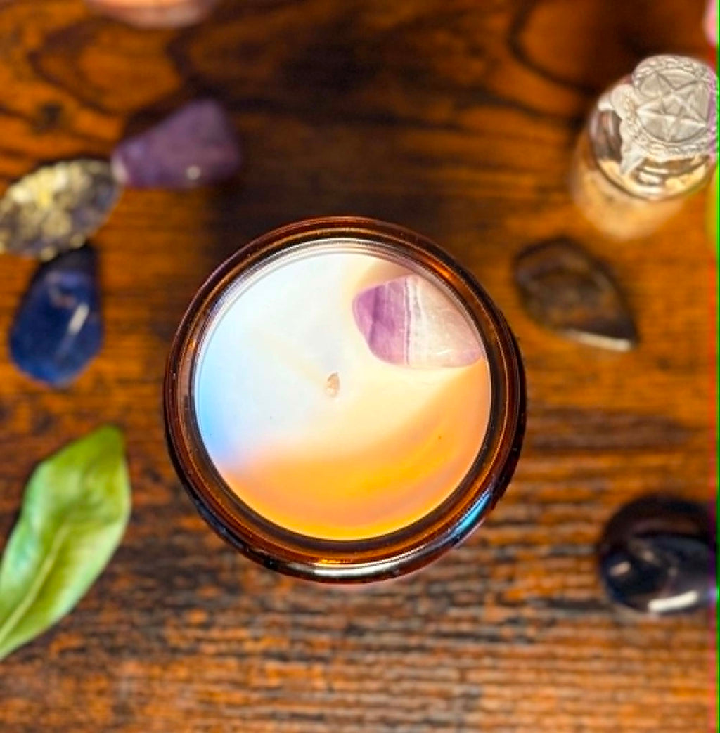 Bougie Voile Indigo • Bois de Santal • Chakra 3ème Œil - Mystic Dydy