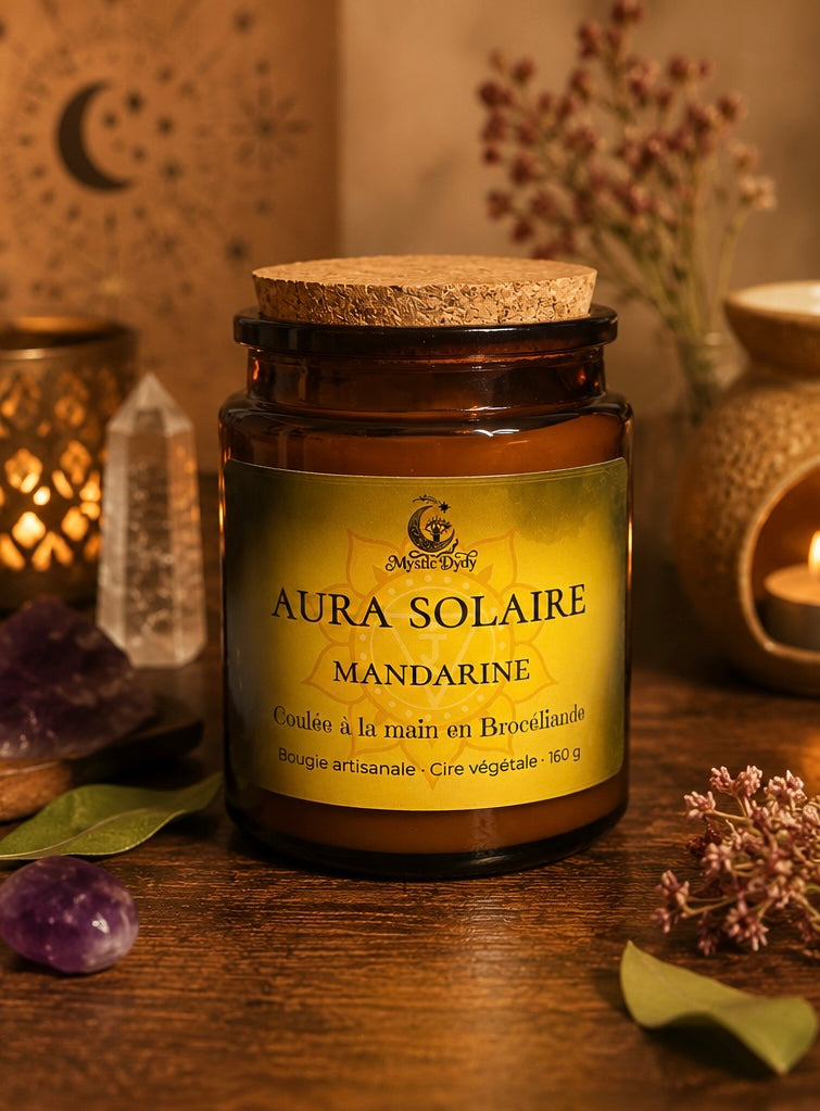 Bougie Aura Solaire • Mandarine • Chakra Plexus Solaire - Mystic Dydy