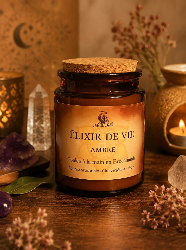 Bougie Élixir de Vie • Ambre • Chakra Sacré - Mystic Dydy
