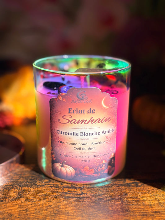 Bougie Éclat de Samhain • Citrouille blanche ambrée